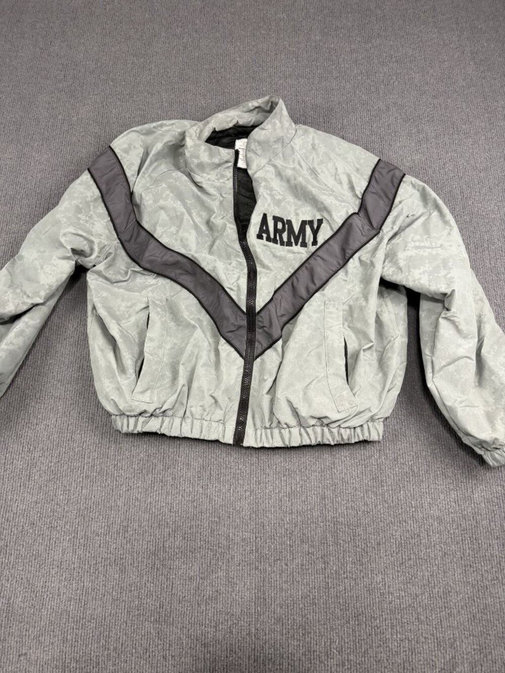 Army PT Jacket Gray/Black Reflective Mens Small/Short